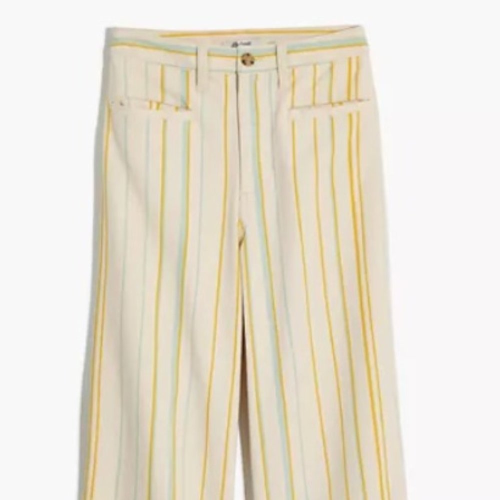 MADEWELL EMMETT WIDE-LEG CROP PANTS IN STRIP